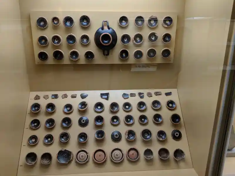 Collection of pottery sherds (ostraka) inscribed with the name of Themistocles prepared for democratic ostracism voting procedure